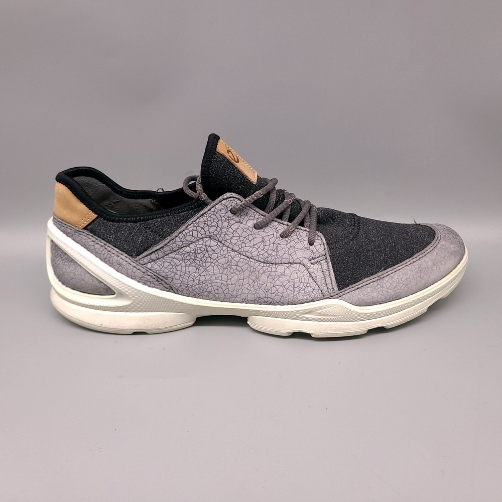 Ecco Shoes Womens 10 Biom Street Running Sneakers Gray Leather Round Toe Lace Up